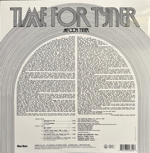 MCCOY TYNER - TIME FOR TYNER (1969) - LP 180GR BLUE NOTE TONE POET SERIES 2023 EDITION SIFIR PLAK