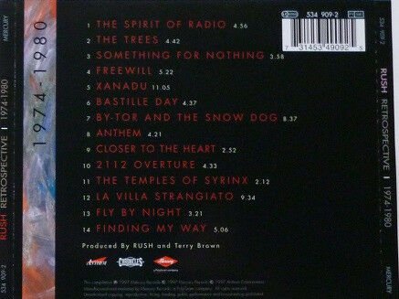 RUSH - RETROSPECTIVE I 1974-1980 (1997) - CD AMBALAJINDA SIFIR