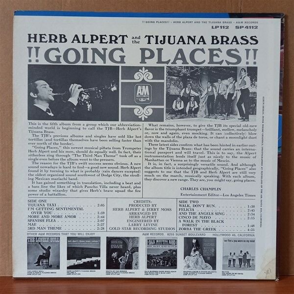 HERB ALPERT AND THE TIJUANA BRASS – !!GOING PLACES!! (1965) - LP 2.EL PLAK