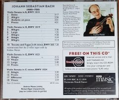 BACH: FOUR VIOLIN SONATAS / MANZE, EGARR, TER LINDEN (1999) BBC MUSIC MAGAZINE PROMO CD 2.EL