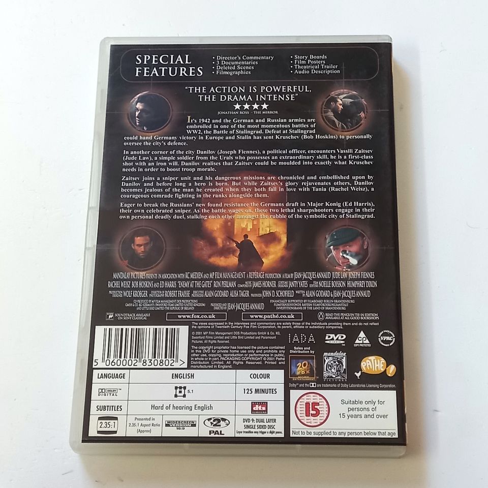 ENEMY AT THE GATES - JUDE LAW, JOSEPH FIENNES - DVD 2.EL TR ALTYAZI YOKTUR
