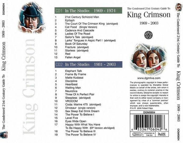 KING CRIMSON – THE CONDENSED 21ST CENTURY GUIDE TO KING CRIMSON 1969 - 2003 (2006) 2xCD HDCD SIFIR