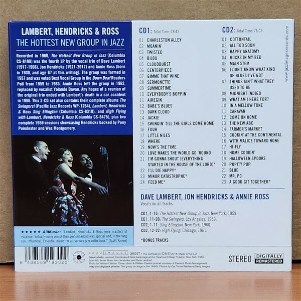 LAMBERT, HENDRICKS & ROSS – THE HOTTEST NEW GROUP IN JAZZ (2018) - 2CD 2.EL