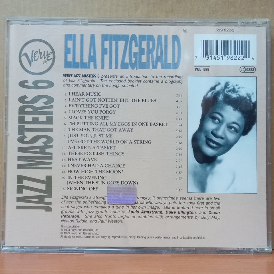 ELLA FITZGERALD / JAZZ MASTERS 6 (1993) - CD 2.EL