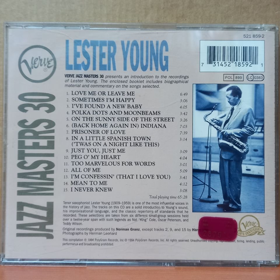 LESTER YOUNG / JAZZ MASTERS 30 (1994) - CD 2.EL
