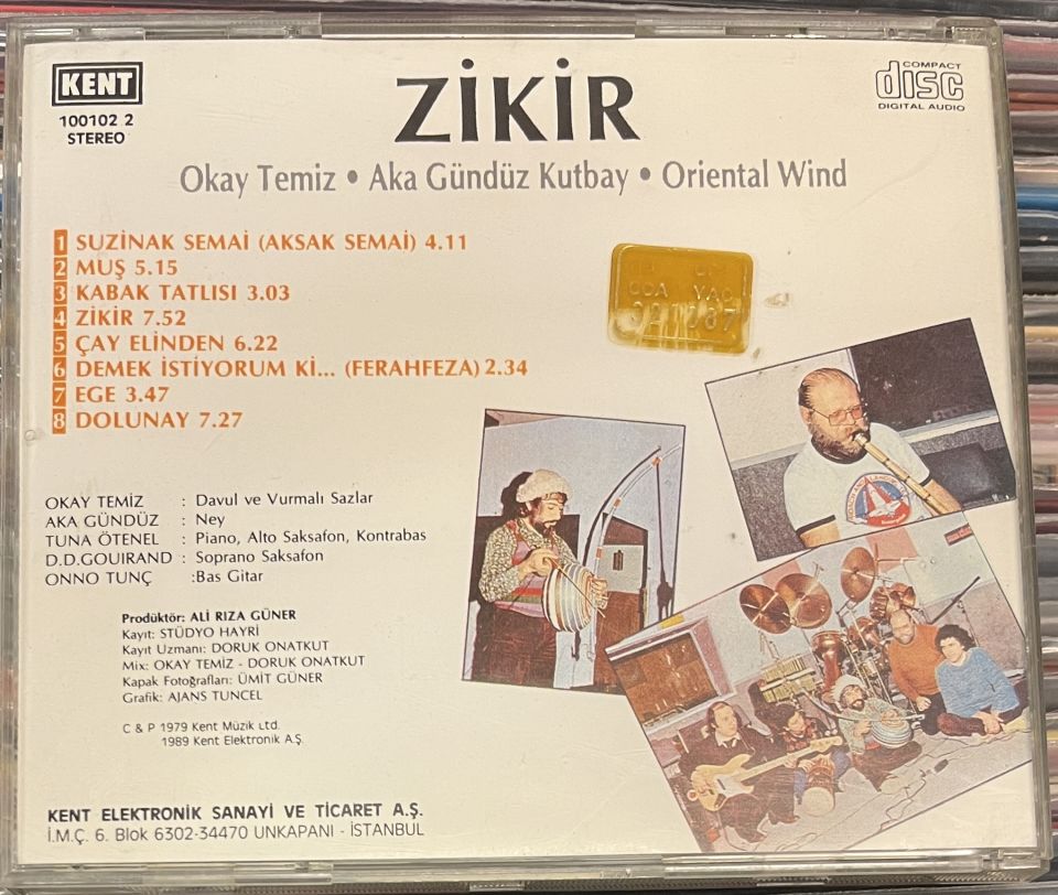 OKAY TEMİZ & ORIENTAL WIND  & AKA GÜNDÜZ KUTBAY - ZİKİR (1979) - CD 1989 İLK BASKI 2.EL