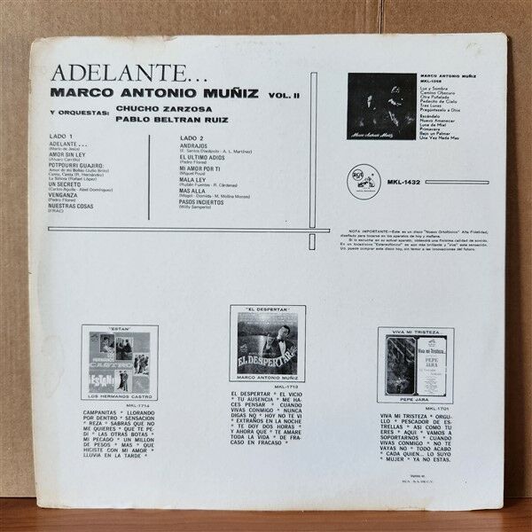 MARCO ANTONIO MUÑIZ – ADELANTE (1963) - LP 2.EL PLAK
