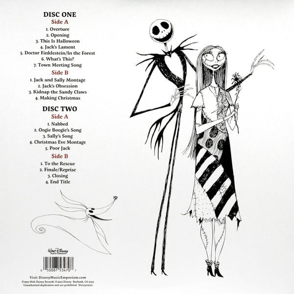 TIM BURTON'S NIGHTMARE BEFORE CHRISTMAS - SOUNDTRACK (1993) / MUSIC BY DANNY ELFMAN - ZOETROPE 2LP 2024 SIFIR PLAK