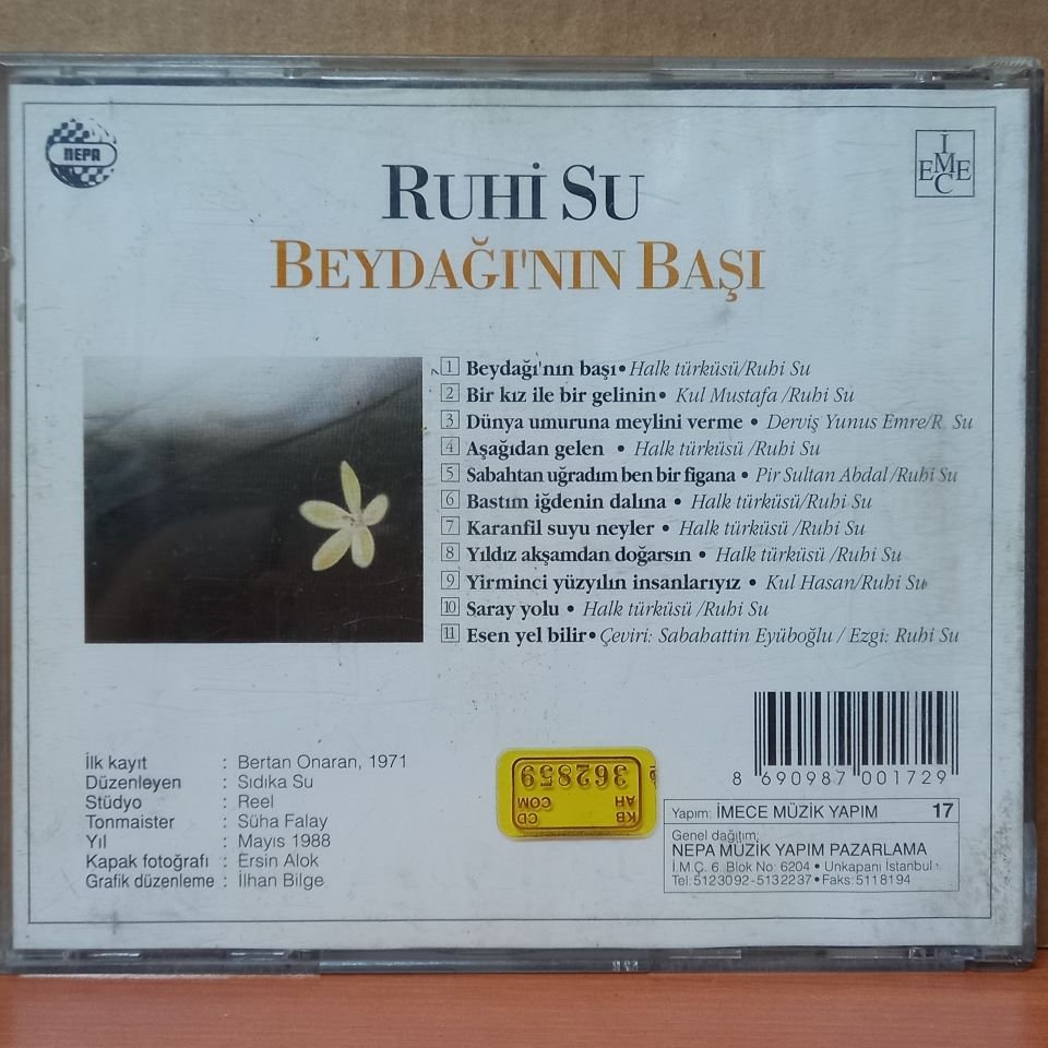 RUHİ SU - BEYDAĞI'NIN BAŞI (1993) - CD 2.EL