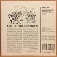 MARIO LANZA SINGS CARUSO FAVORITES 2.EL PLAK