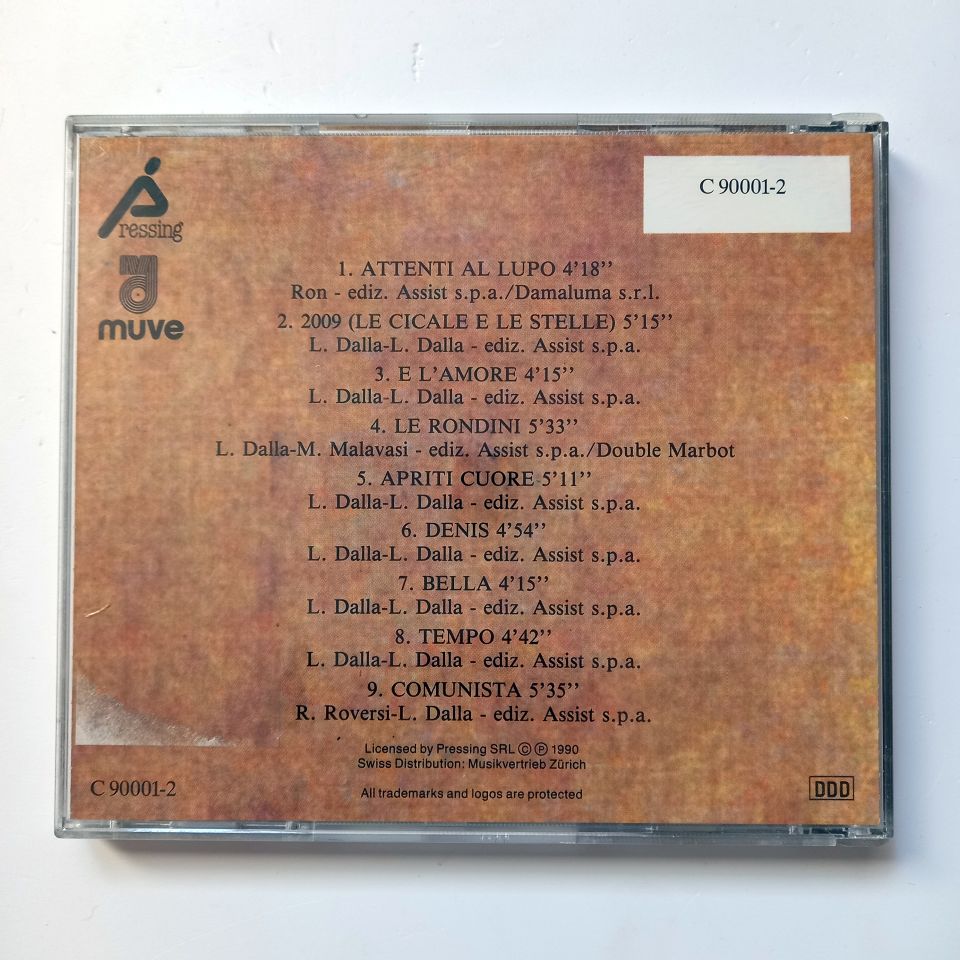 LUCIO DALLA – CAMBIO (1990) - CD 2.EL