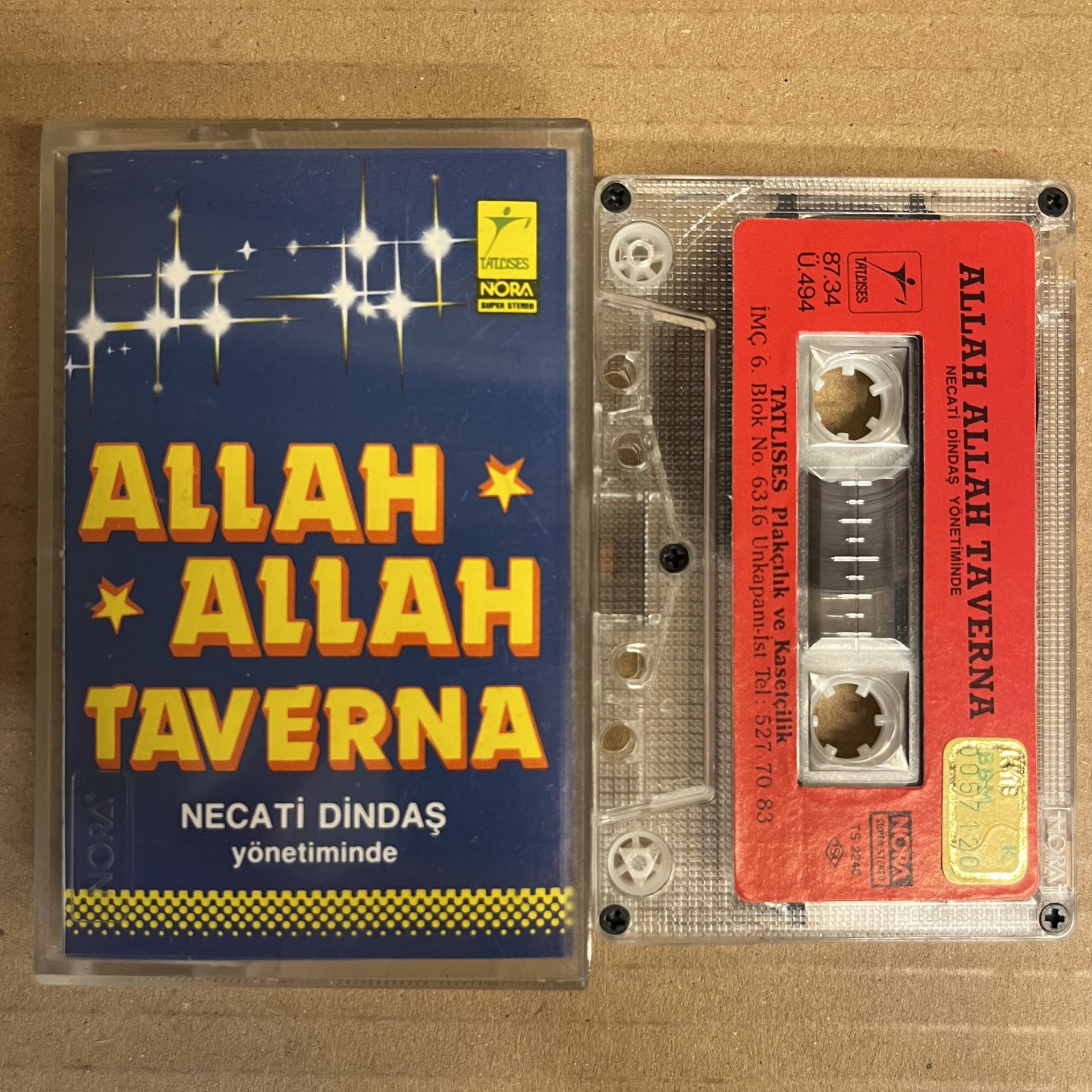 NECATİ DİNDAŞ - ALLAH ALLAH TAVERNA (1987) - KASET 2.EL