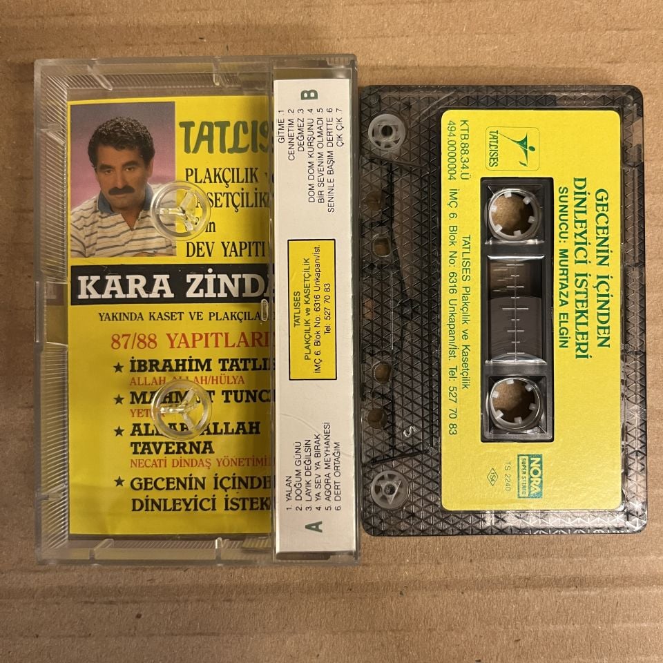 GECENİN İÇİNDEN DİNLEYİCİ İSTEKLERİ - MURTAZA ELGİN - İBRAHİM TATLISES, BÜLENT ERSOY, MAHMUT TUNCER, TÜDANYA, İZİDOR,.. (1988) - KASET 2.EL