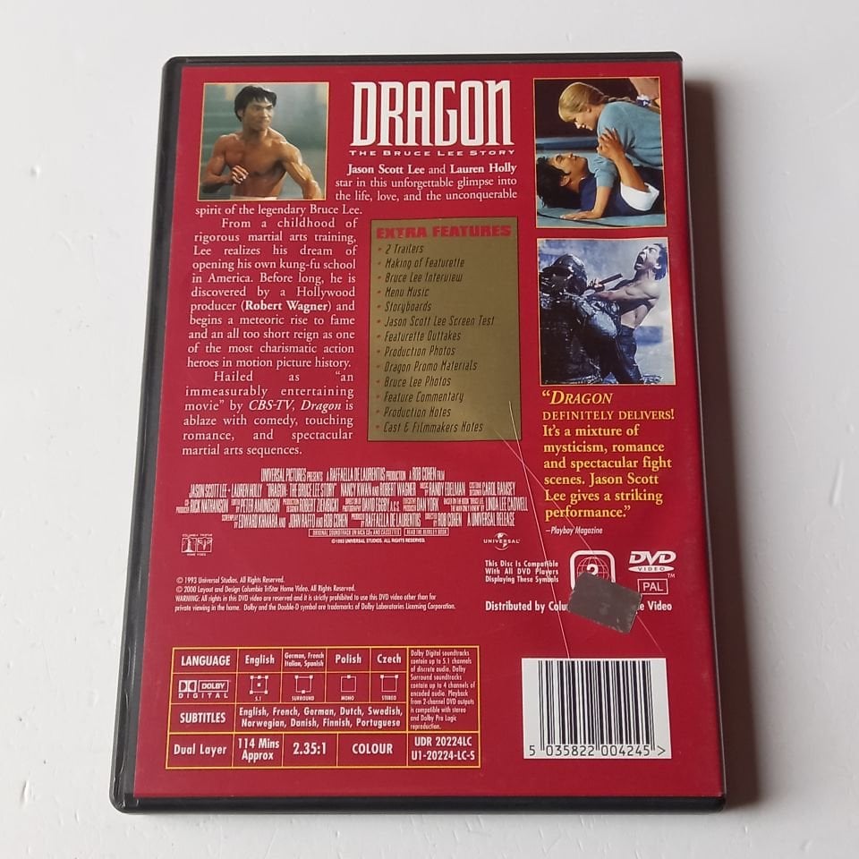 DRAGON: THE BRUCE LEE STORY - JASON SCOTT LEE, LAURA HOLLY - YÖN.: ROB COHEN - DVD 2.EL 2. BÖLGE TÜRKÇE ALTYAZI YOKTUR