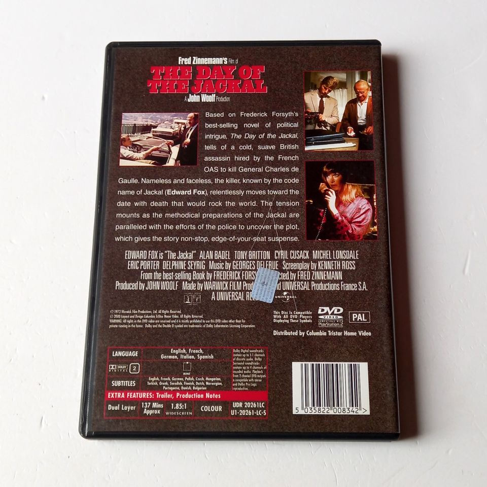 THE DAY OF THE JACKAL - ALAN BADEL, TONY BRITTON - YÖN.: FRED ZINNEMANN - DVD 2.EL