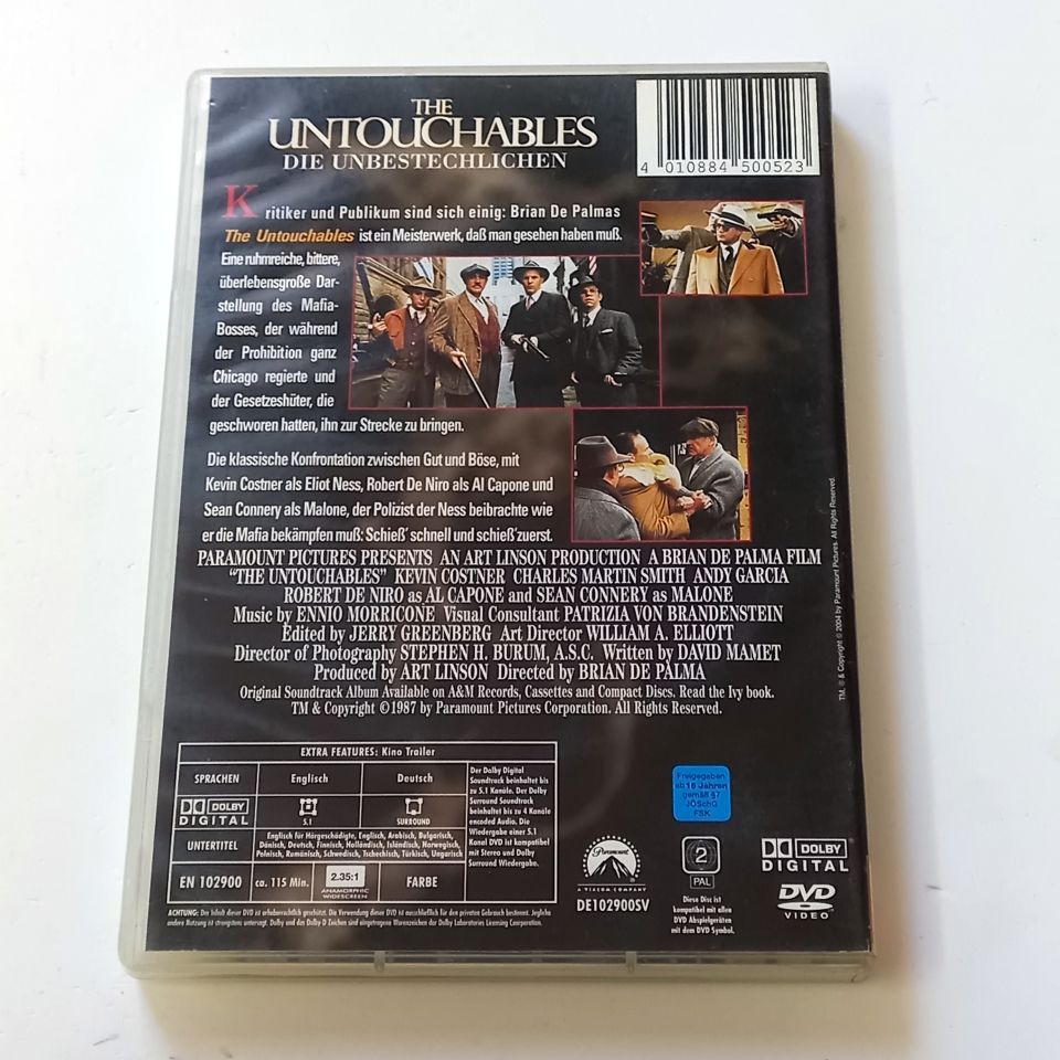 THE UNTOUCHABLES - KEVIN COSTNER, ROBERT DE NIRO, YÖN.: BRIAN DE PALMA - DVD 2. EL
