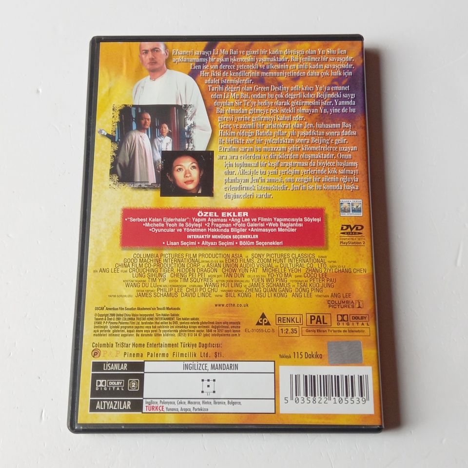 KAPLAN VE EJDERHA / CROUCHING TIGER, HIDDEN DRAGON - CHOW YUN FAT, MICHELLE YEOH, CHANG CHEN, ZHANG ZIYI - YÖN.: ANG LEE - DVD 2.EL