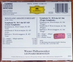 MOZART: SYMPHONIEN NR. 36  LINZER, NO. 38 PRAGER / WIENER PHILHARMONIKER, BERNSTEIN (1986) - CD DEUTSCHE GRAMMOPHON 2.EL