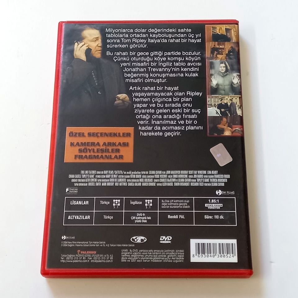 RIPLEY\'İN CİNAYETLERİ - RIPLEY\'S GAME - JOHN MALKOVICH, DOUGRAY SCOTT - DVD 2. EL