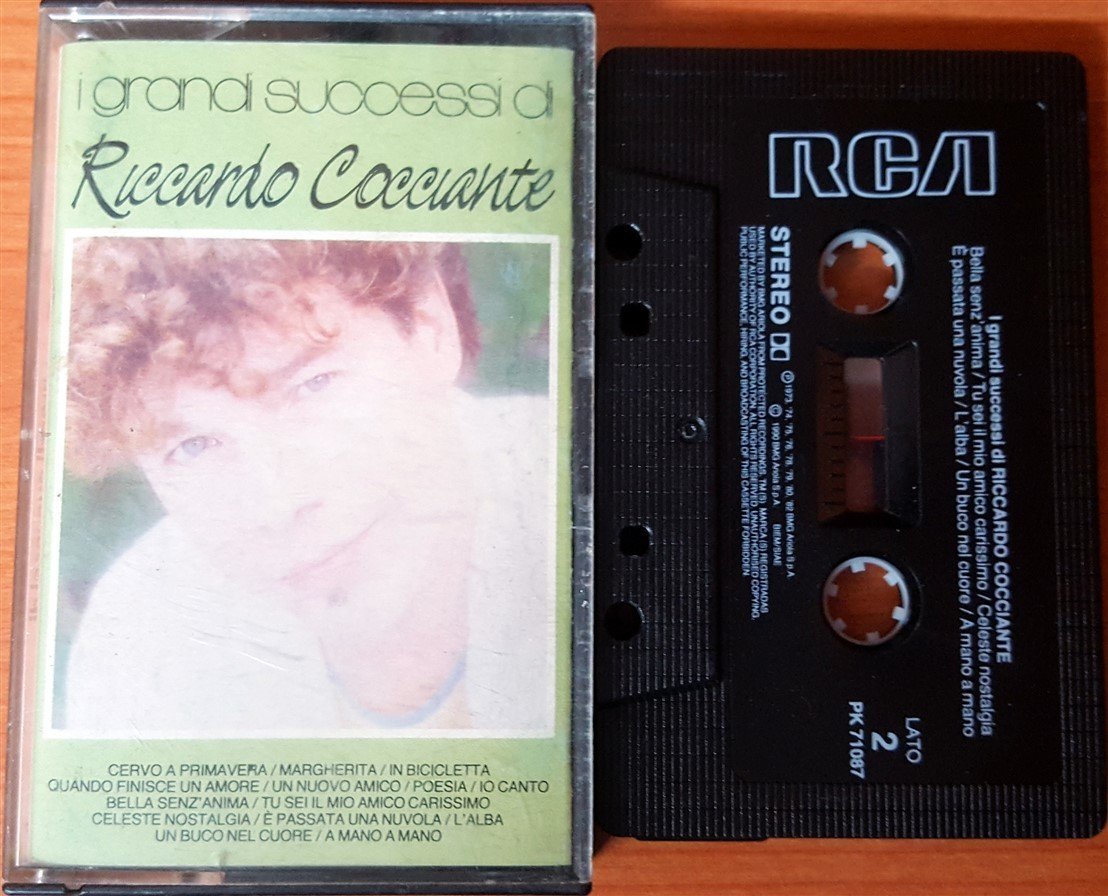 RICCARDO COCCIANTE - I GRANDI SUCCESSI DI (1990) BMG CASSETTE MADE IN ITALY ''USED''