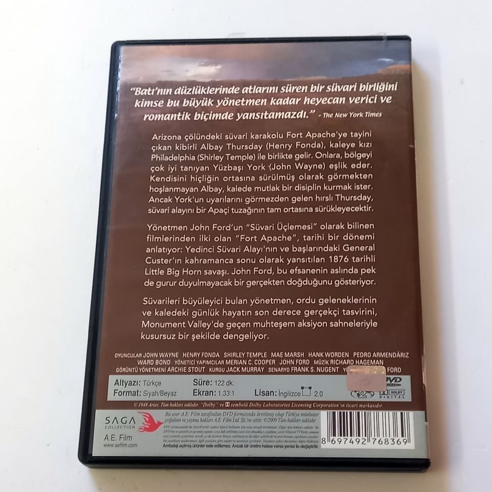 FORT APACHE - APAÇİ KALESİ - JOHN WAYNE, HENRY FONDA, YÖN.: JOHN FORD - DVD 2. EL