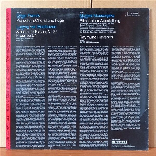 MUSSORGSKY: BILDER EINER AUSSTELLUNG / FRANCK: PRALUDIUM, CHORAL UND FUGE / RAYMUND HAVENITH (1976) - LP 2.EL PLAK