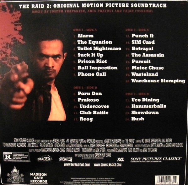 THE RAID 2 SOUNDTRACK JOSEPH TRAPANESE, ARIA PRAYOGI, FAJAR YUSKEMAL (2014) - 2LP SIFIR PLAK