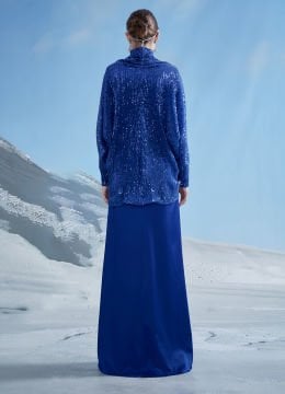 Payet Bolero Saten Elbise Abiye Takım 38