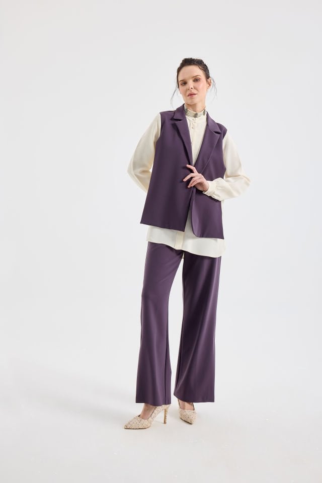 YELEK GÖRÜNÜMLÜ BLUZ PANTALON TAKIM 38