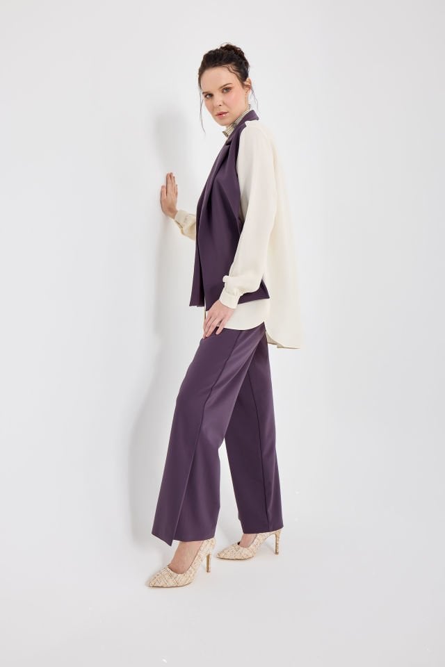YELEK GÖRÜNÜMLÜ BLUZ PANTALON TAKIM 38
