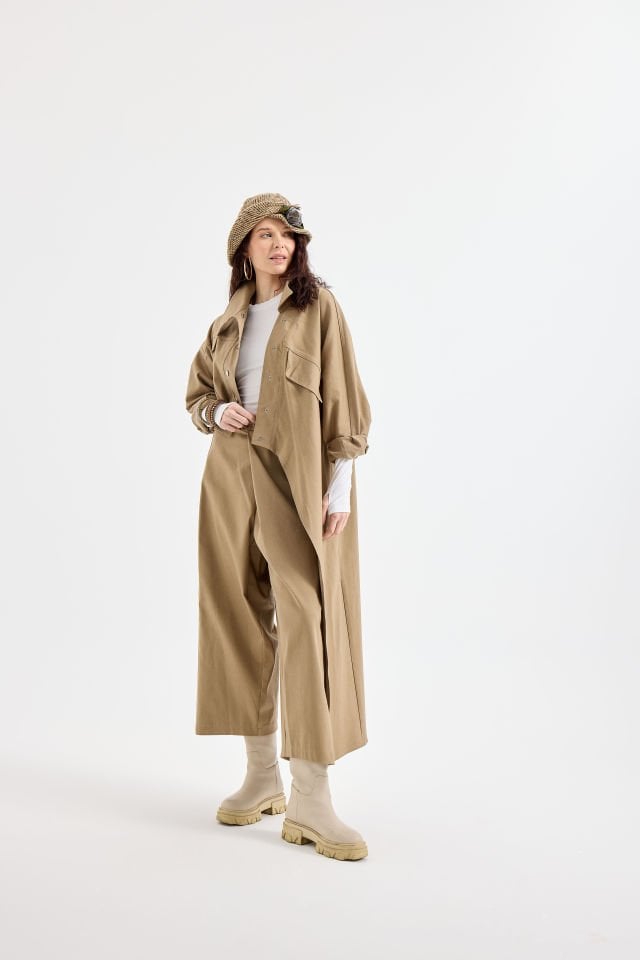 ASİMETRİK KESİM CEKET PANTALON TAKIM 42