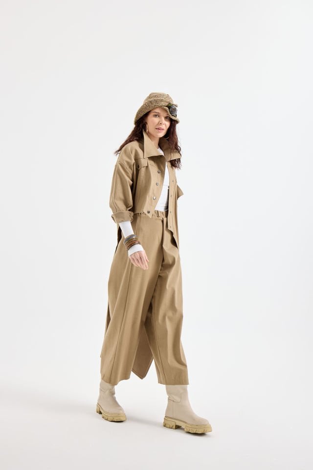 ASİMETRİK KESİM CEKET PANTALON TAKIM 42