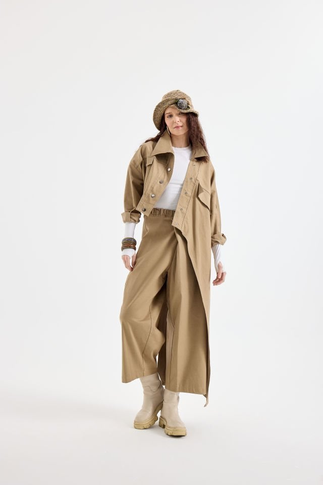 ASİMETRİK KESİM CEKET PANTALON TAKIM 42
