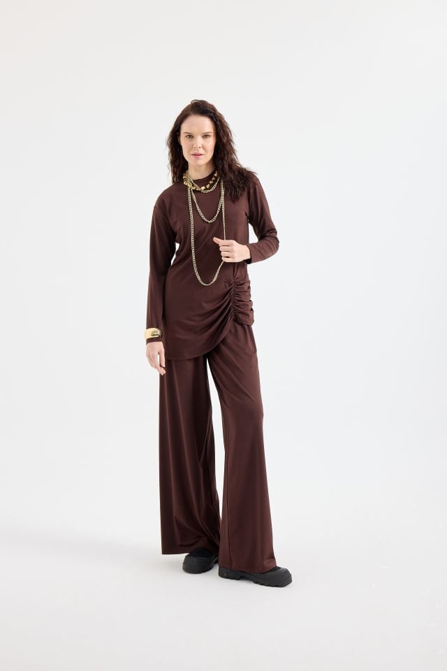 BÜZGÜLÜ TUNİK SALAŞ PANTALON TAKIM M