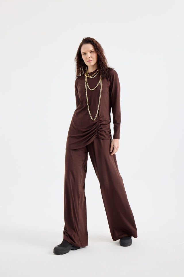 BÜZGÜLÜ TUNİK SALAŞ PANTALON TAKIM M
