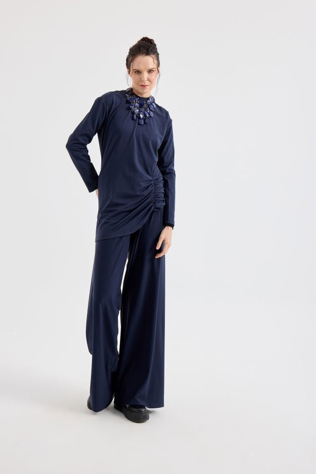 BÜZGÜLÜ TUNİK SALAŞ PANTALON TAKIM M