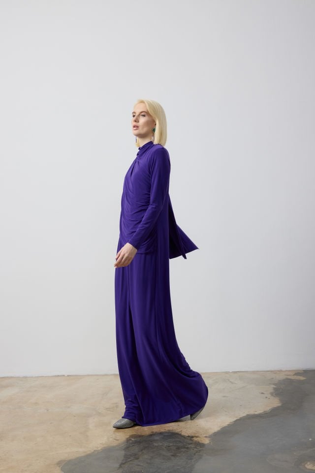 DRAPE VE ŞAL DETAYLI ELBİSE 44