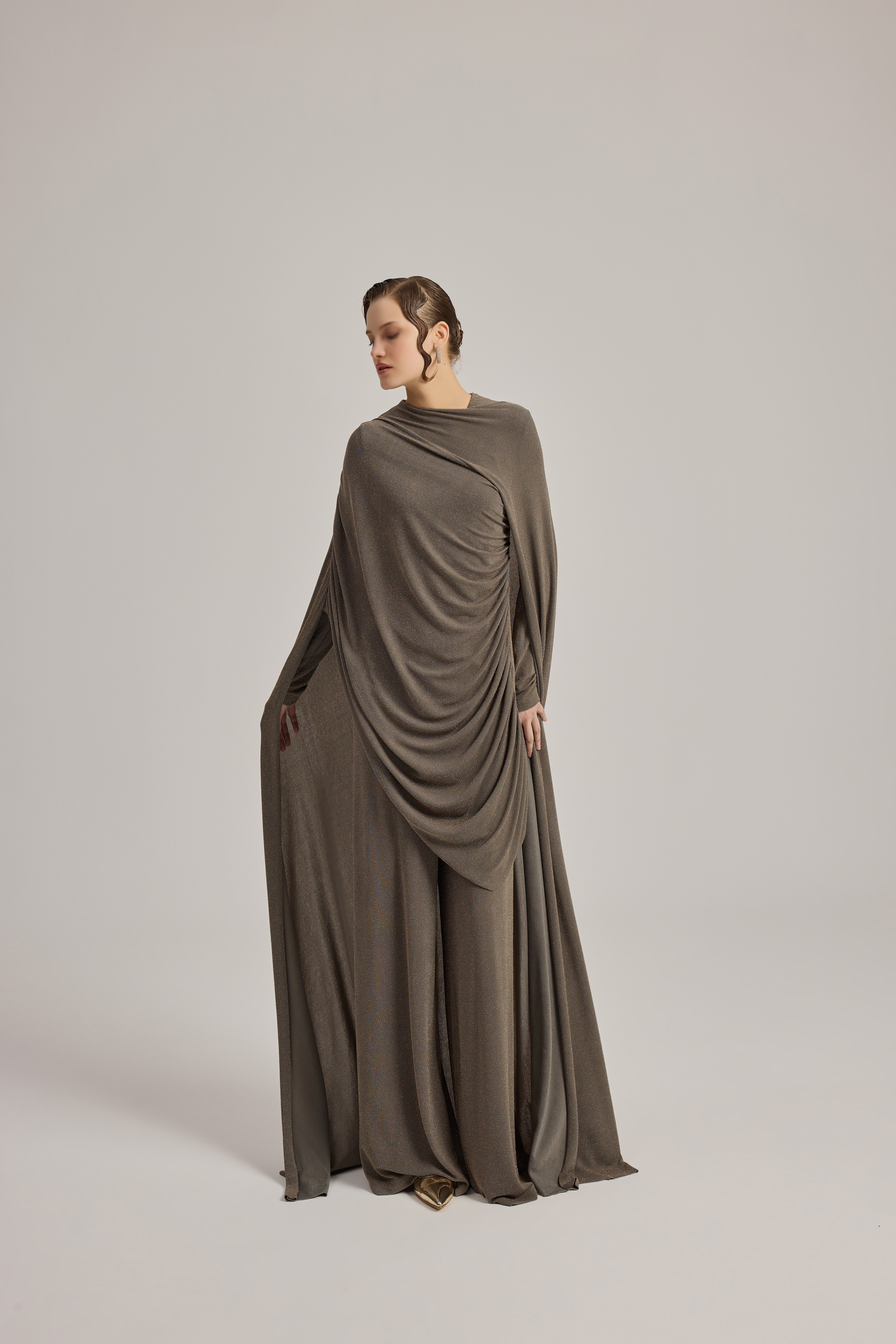 DRAPE DETAYLI TUNİK PANTALON TAKIM 44