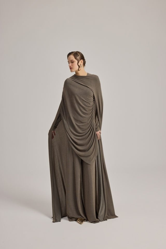 DRAPE DETAYLI TUNİK PANTALON TAKIM 44