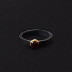 Vega Serisi Garnet Doğaltaşlı Gümüş Yüzük