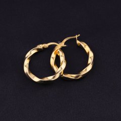 Burgu Model Gold Halka Küpe