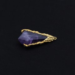 Ametist Doğaltaşlı Gümüş Charm