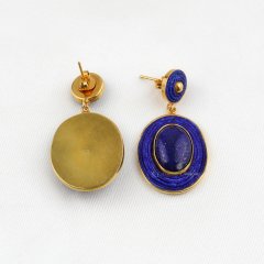 Lapis Lazuli Doğaltaşlı Özel Tasarım Gümüş Küpe