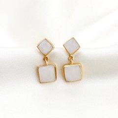 Aytaşı Doğaltaşlı Minimal Gümüş Küpe