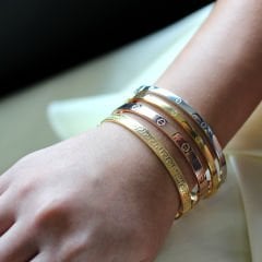 Cartier Model İnce Bayan Gümüş Kelepçe