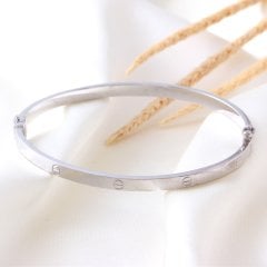 Cartier Model İnce Bayan Gümüş Kelepçe
