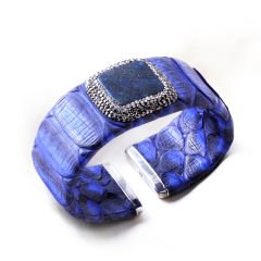 Lapis Lazuli Doğaltaşlı Hakiki Deri Bileklik