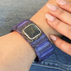 Lapis Lazuli Doğaltaşlı Hakiki Deri Bileklik