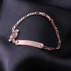 Gümüş Çocuk Künyesi Rose
