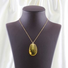 Orjinal Damla Kehribar Unisex Kolye